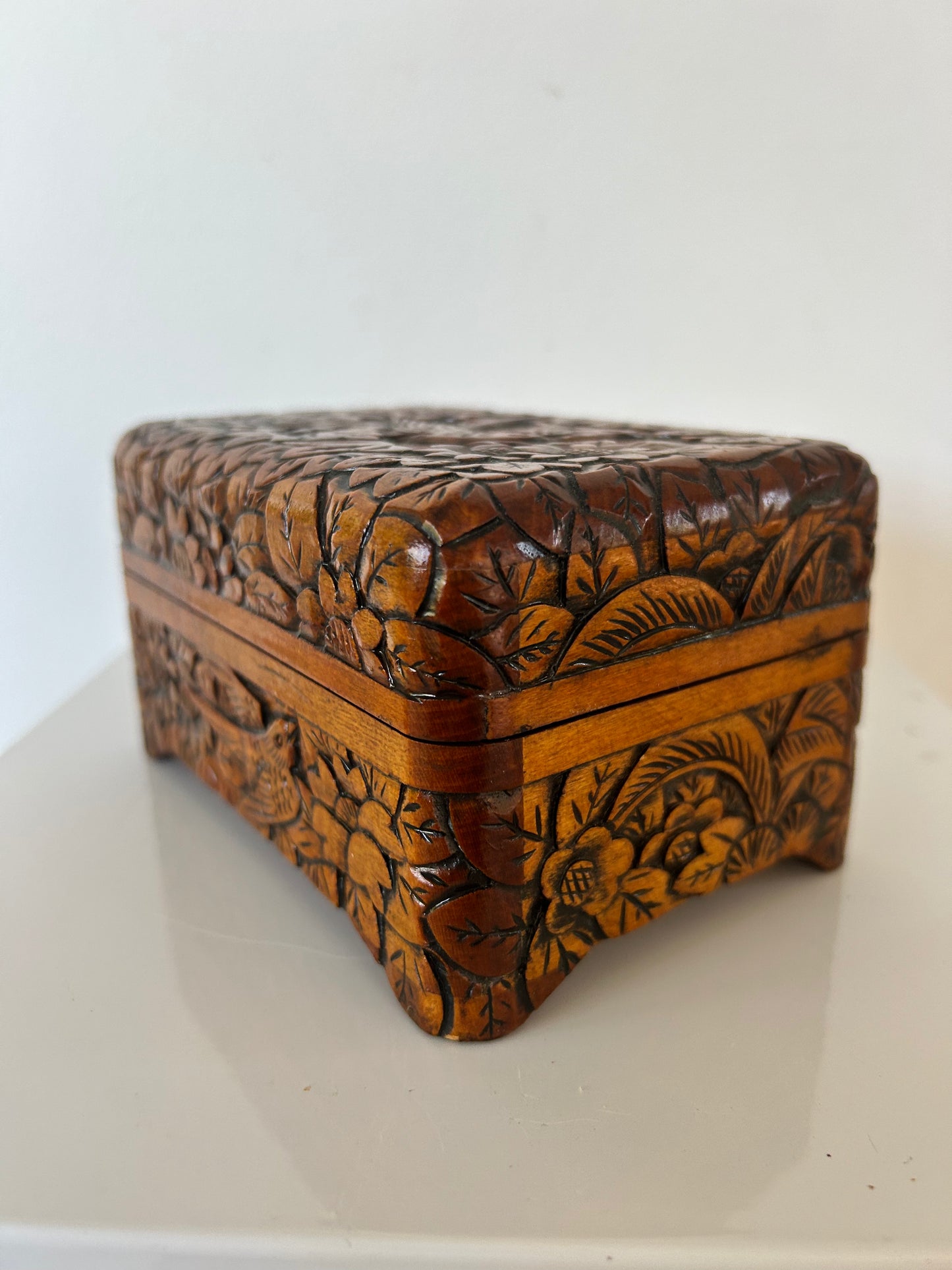 CARVED WOODEN BOX