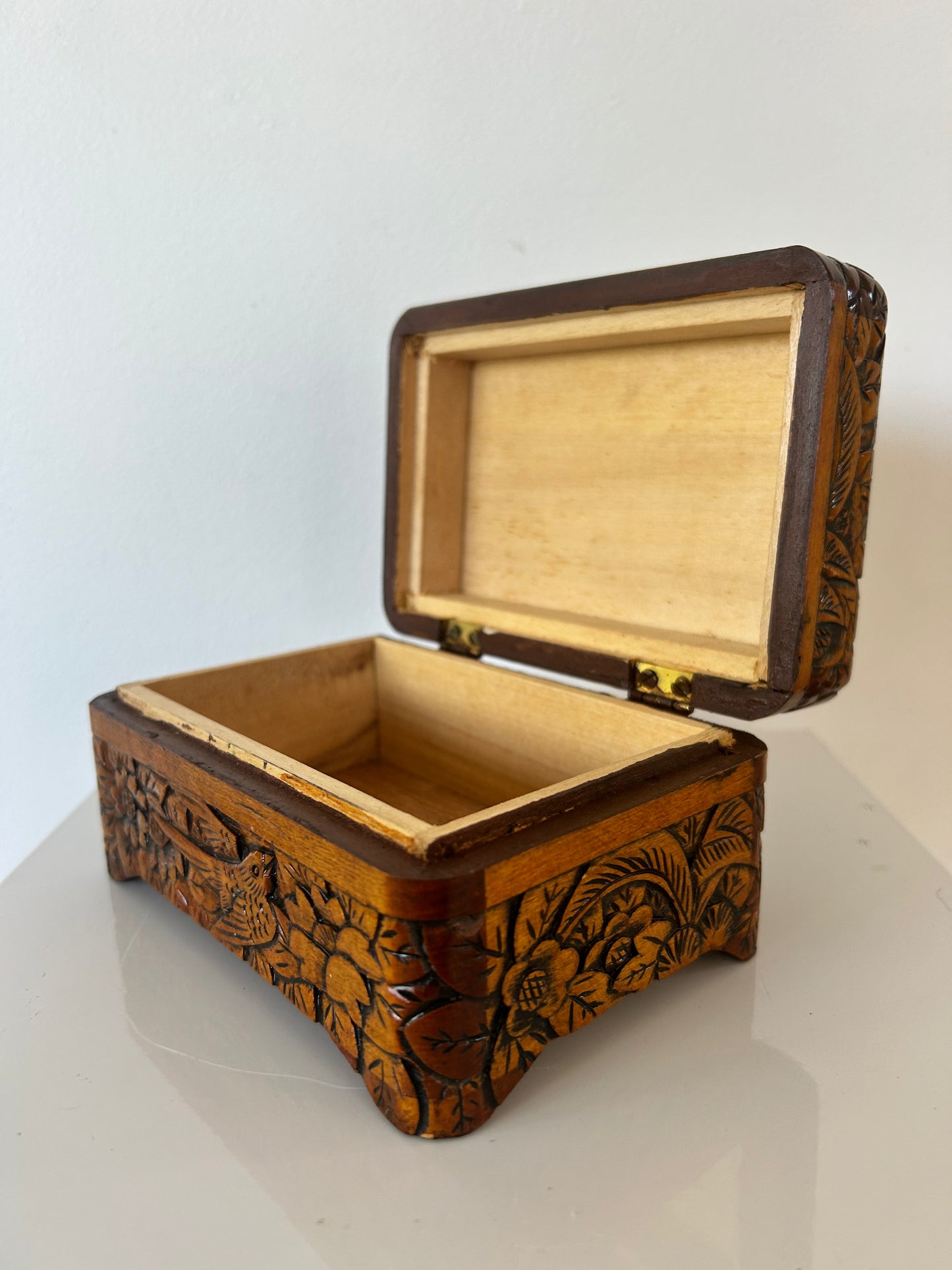 CARVED WOODEN BOX