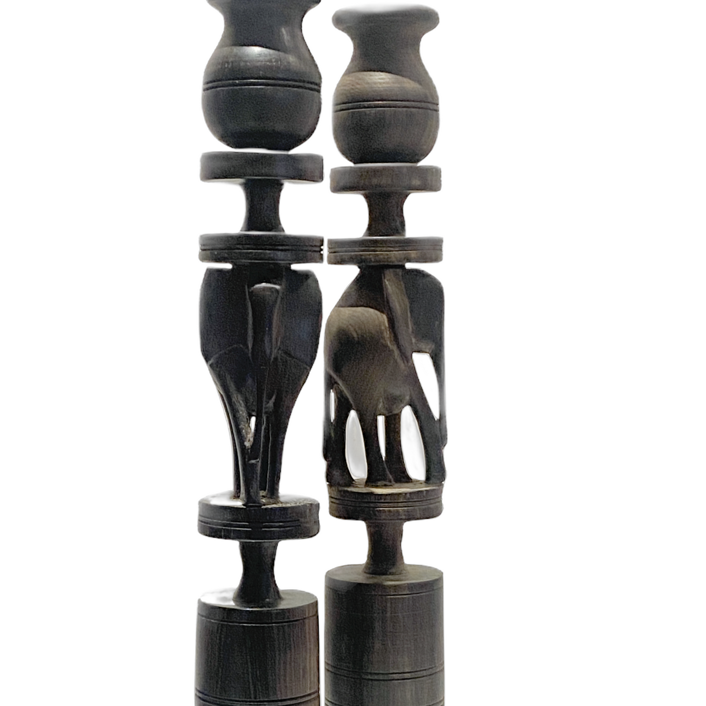 AFRICAN EBONY CANDLE HOLDERS