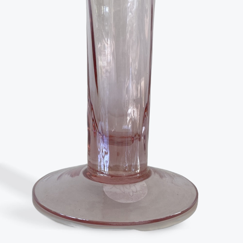 PINK Glass Candle Sticks