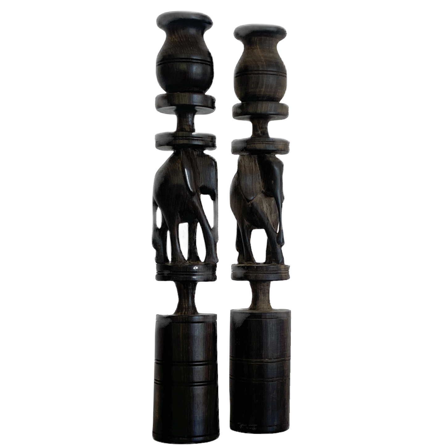 AFRICAN EBONY CANDLE HOLDERS