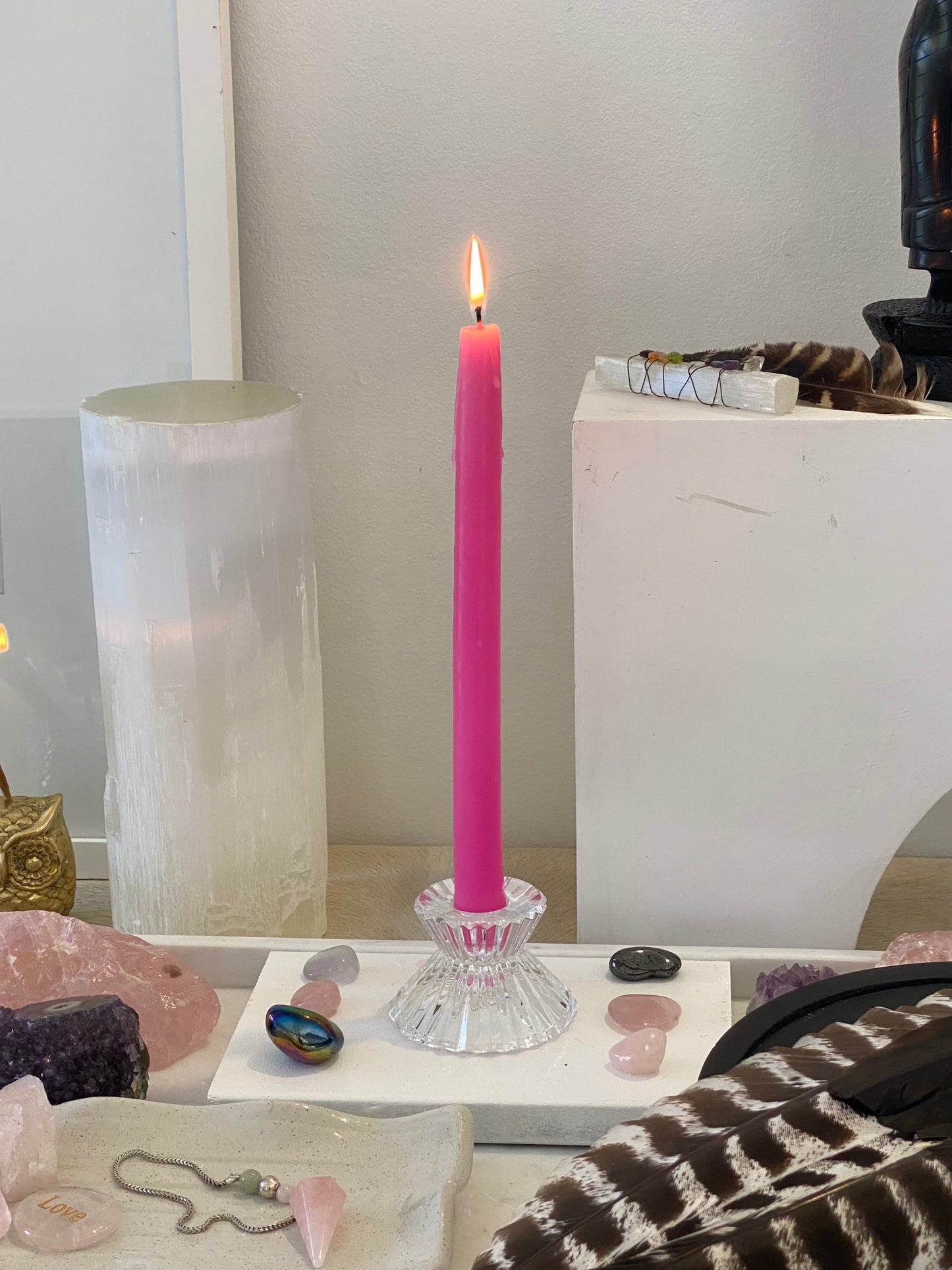 VINTAGE CRYSTAL CANDLE HOLDER