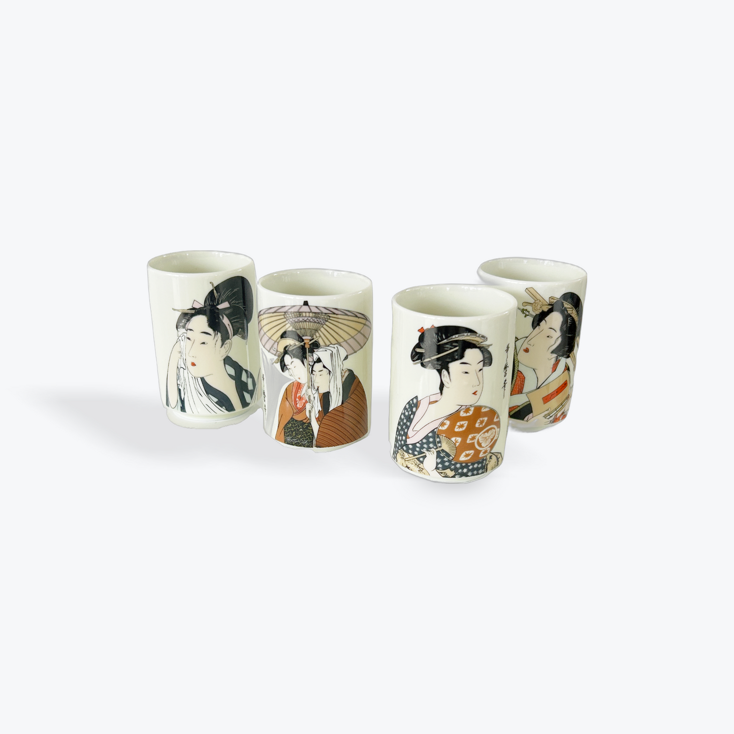 Vintage Geisha Porcelain Cups Set Of 4