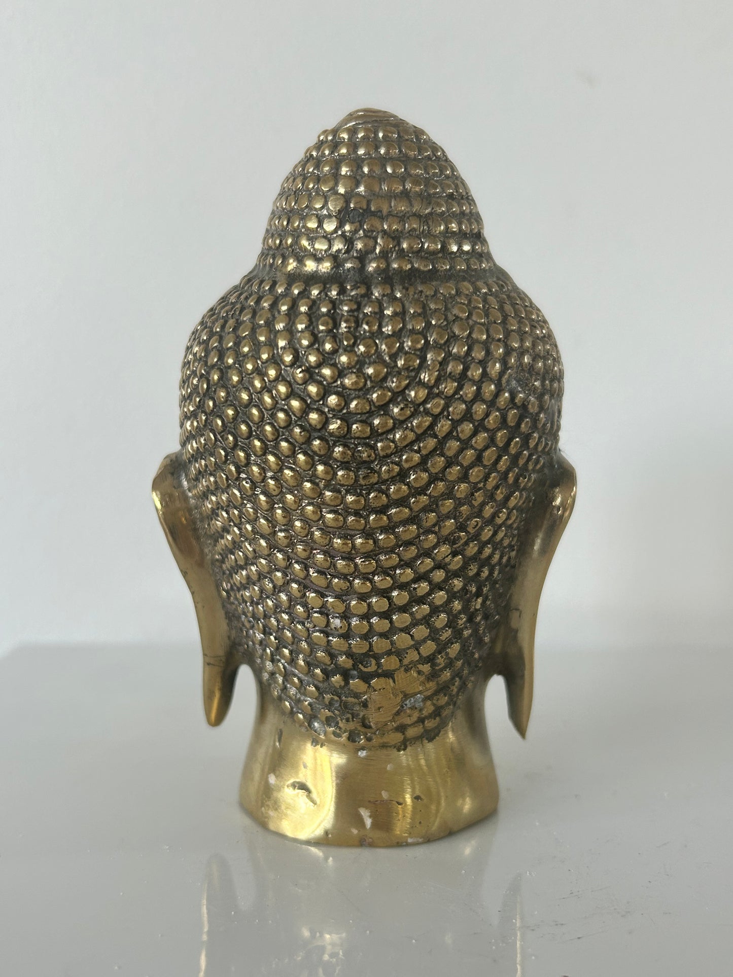 MEDIUM POLISHED BRASS BUDDHA HEAD