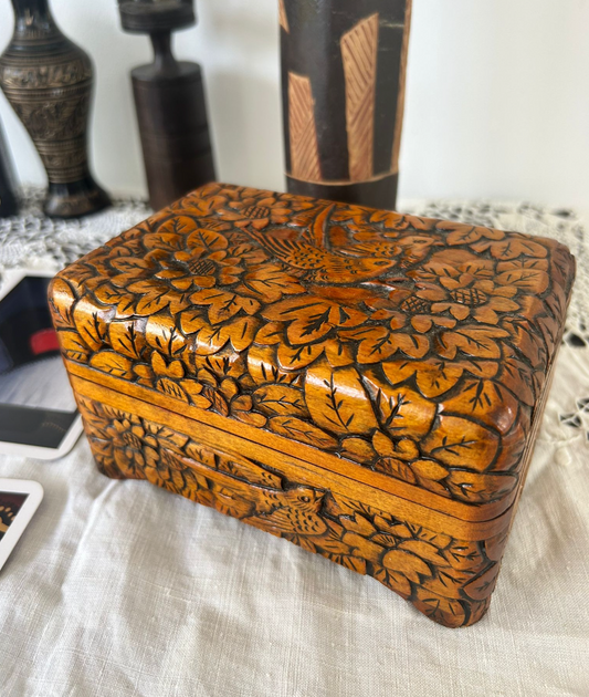 CARVED WOODEN BOX